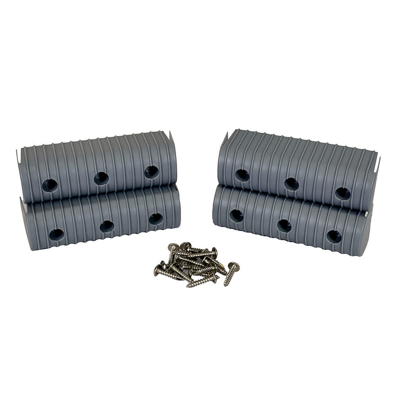 Caliber BunkWrap End Cap 2x6" Grey Accessory Kit w/Stainless Steel Hardware *4-Pack [23053]
