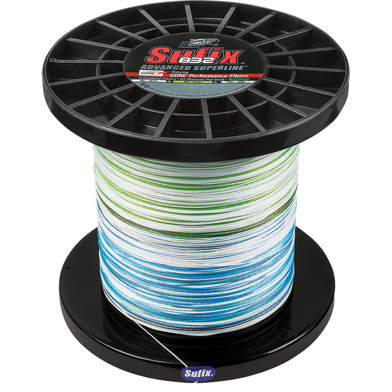 Sufix 832 Advanced Superline Bulk Metered 3000yds, 100lb, White - Neon Lime - Blue [660-4100GHLCC]